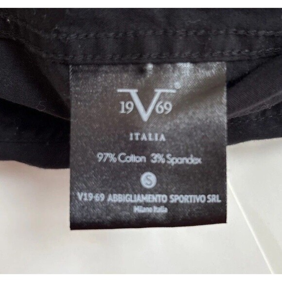 Mens Versace 19V69 Milano Italia Black Button Down LS Stretch Shirt Size S - Picture 8 of 12